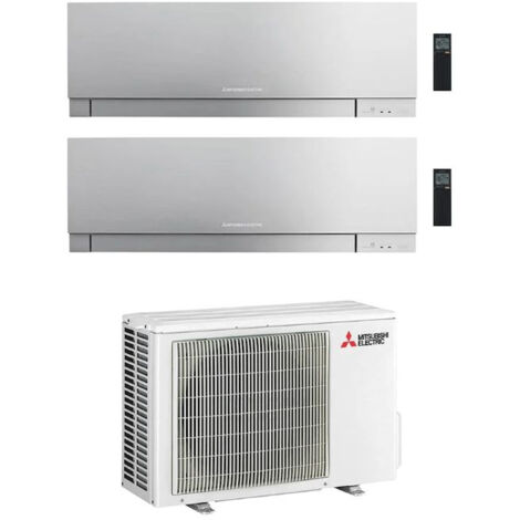 MITSUBISHI Condizionatore dualsplit Kirigamine Zen 9000+18000 btu wifi argento codice prod: MSZ-EF25(50)VGKS MXZ-2F53VF4