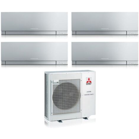 mitsubishi electric cuatro split inverter aire acondicionado kirigamine serie zen plata msz-ef 12+12+12 con mxz-4f80vf r-32 wi-fi integrado color plata 12000+12000+12000