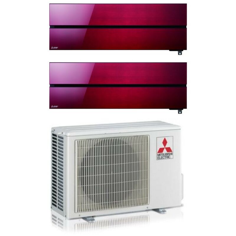 Mitsubishi - electric dual split inverter air conditioner series kirigamine style msz-ln 9+12 avec mxz-2f42vf ruby red r-32 wi-fi integrated colour