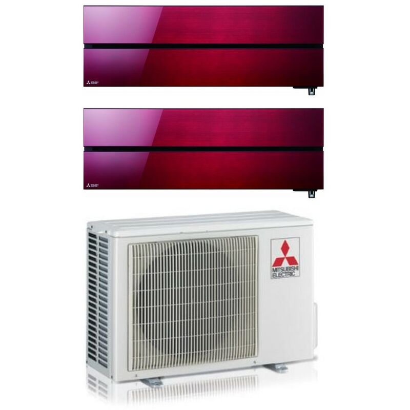 Mitsubishi - electric dual split inverter air conditioner series kirigamine style msz-ln 9+12 avec mxz-2f53vf ruby red r-32 wi-fi integrated colour
