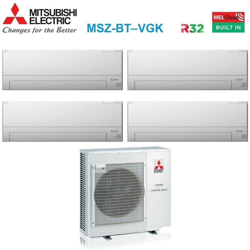 Quadri Split rèversible Air Conditioner Series msz-bt 7+7+7+9 avec MXZ-4F72VF R-32 Wi-Fi 7000+7000+7000+9000 - Mitsubishi Electric