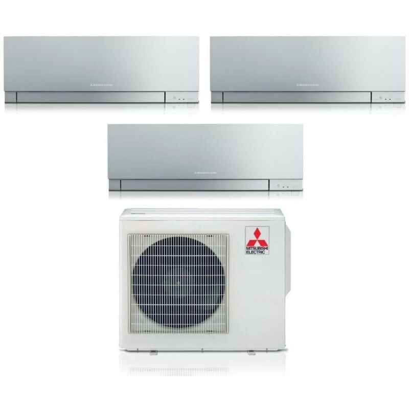 Mitsubishi - electric trial split inverter air conditioner series kirigamine zen silver msz-ef 7+7+12 with mxz-3f54vf r-32 wi-fi integrated colour