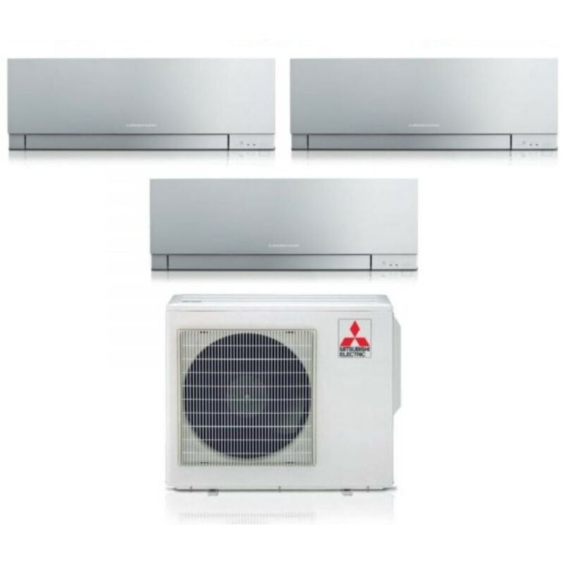mitsubishi electric trial split inverter air conditioner series kirigamine zen silver msz-ef 7+7+12 with mxz-3f68vf r-32 wi-fi integrated colour