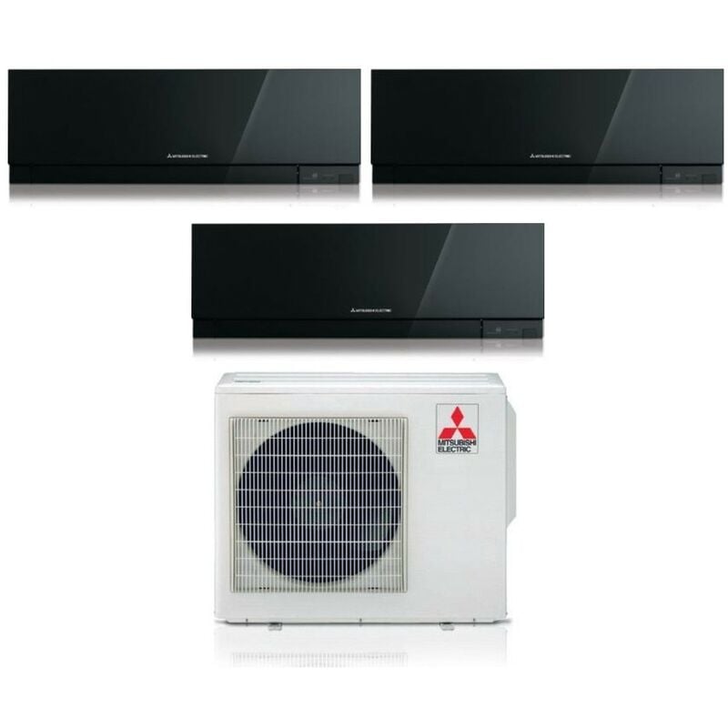 Trial Split rèversible Climatiseur série kirigamine zen black msz-ef 12+12+18 avec MXZ-3F68VF R-32 Wi-Fi intégré Couleur Noir 12000+12000+18000
