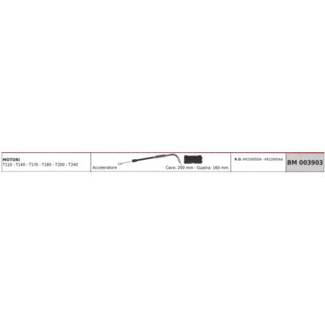 MITSUBISHI Gaszug MITSUBISHI Freischneider T110 T140 Kabel 200mm Ummantelung 160mm