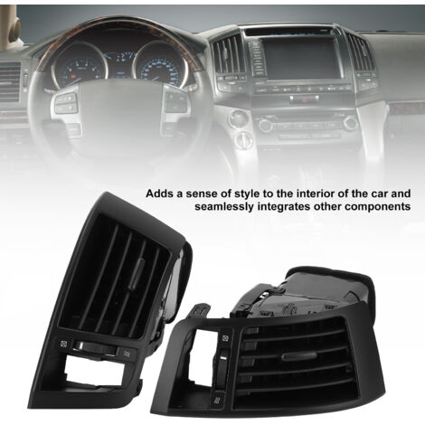 Mittelkonsolen-Lüftungsgitter für Toyota Land Cruiser LC200 (2008–2015) – Schwarz, 2-teilig, verbesserte Luftzirkulation