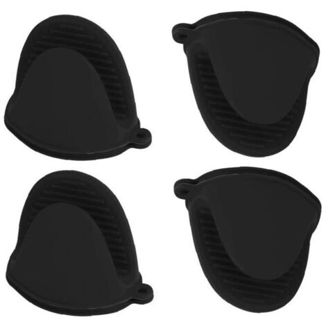Mitts de four à silicone mini gant en caoutchouc petites mitaines cuisine pincement porte-pot mignonne noire
