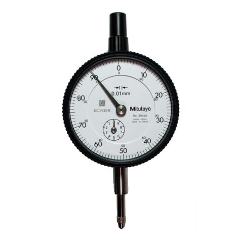 Mitutoyo 2046A, Analogico, 10 mm, 0,01 mm, fondello con asola, Scala progressiva, tipo ISO, Metrico