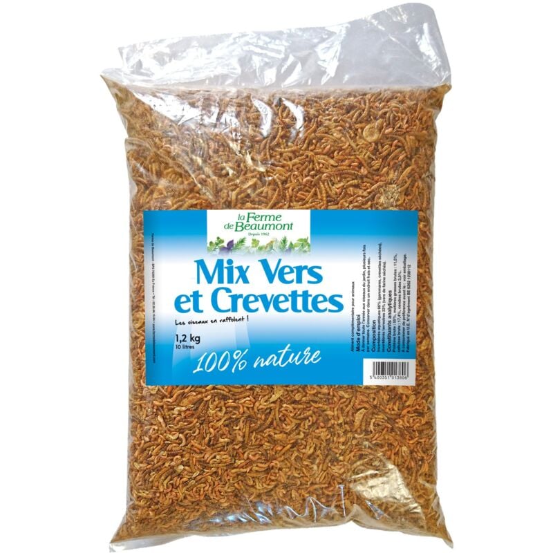 Mix Vers et Crevettes Sac de 1,2 kg 10 litres Les canards en raffolent