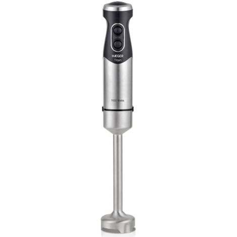 Mixer haeger titan 1100w - 2 Easy-Touch-Schalter - Turbo-Funktion - abnehmbare Welle - Edelstahlfuß - Titan-Klinge 5,4cm