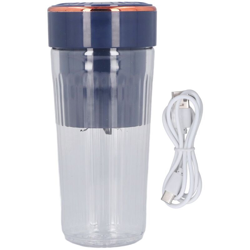Mixeur à Fruits Électrique Portable Mini 6 Lames Sans Fil, Blender à Jus Multifonction Bleu
