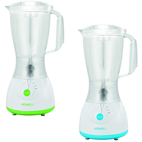Mixeur avec Verseuse HOWELL 350W Capacité 1.5L 4 Vitesses et Lames en Acier  Couleur: Vert