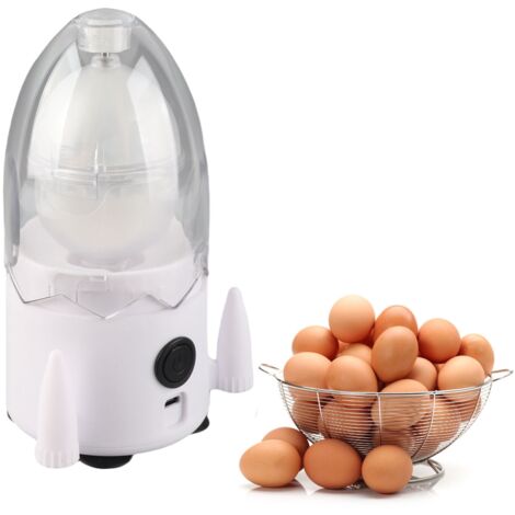 Mixeur d'Œufs Électrique Rechargeable avec Base Silicone Antiadhésive, ABS Grade Alimentaire, 1300mAh, 15W, 5V, Blanc pour Famille