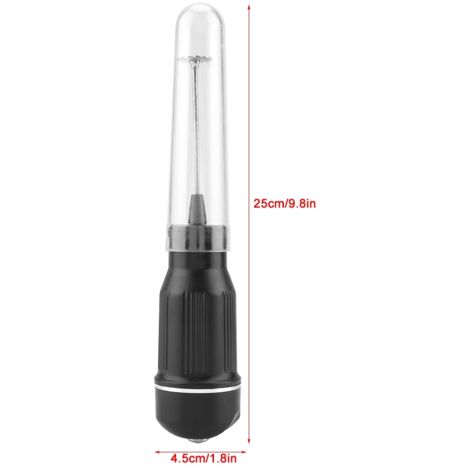 MIXEUR ÉLECTRIQUE [main] Noir 25cm 4.7oz ABS Stainless Steel 2AA batterie Acier Inoxydable alimentaire Pâtisserie Café Bar Cocktail Bar Smoothie Portable