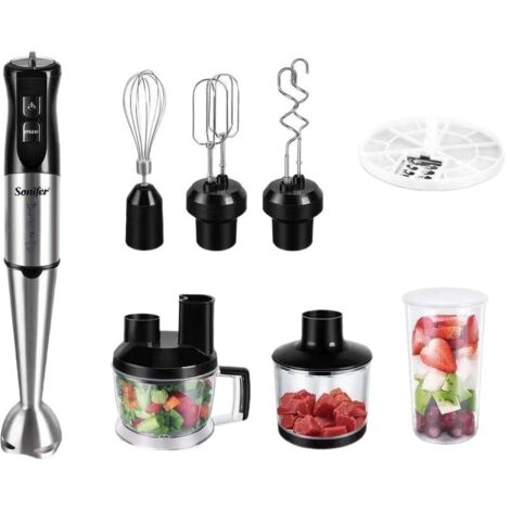 Mixeur Plongeant 1000 W, Mixeur Plongeur Avec 8 Niveaux De Vitesse En Acier Inoxydable, Mixeur Blender Pour Aliments Pour Bébé, Soupe, Sauce Et Purée, Accessoires Du Mixer Inclus