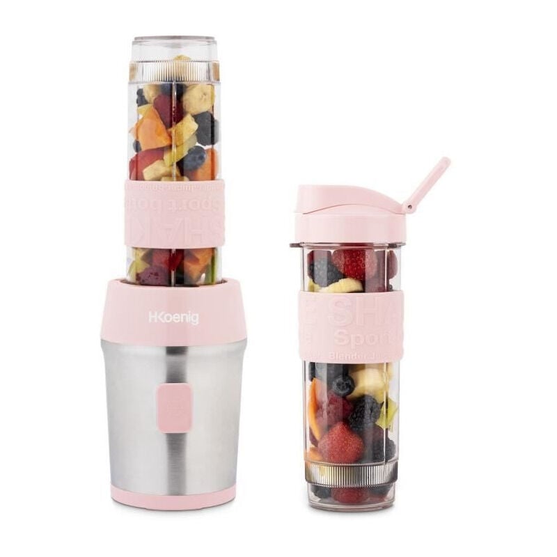 Mini blender - SMOO12 - 300 w - 570 mL - Rose pastel - 2 gourdes incluses