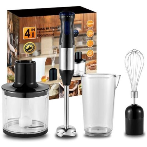 Mixeur Plongeant - Inox - 1000W - 5 Vitesses - Fonction de Suralimentation - Mixage