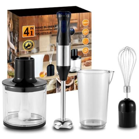 Mixeur Plongeant - Inox - 1000W - 5 Vitesses - Fonction de Suralimentation - Mixage