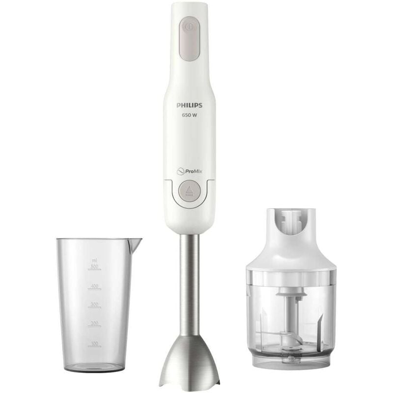 Philips - HR2535/00 Mixeur plongeant 650 w avec blender, avec embout hâchoir gris, blanc - gris, blanc