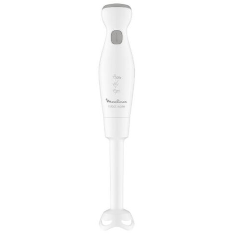 Mixeur plongeant robot Marie-450 W- Pied purée -Batteur double fouets-Filtre à coulis-Blanc - MOULINEX