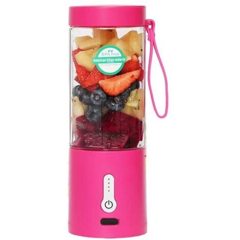 Mixeur Portable, Mixeur électrique USB, Mini Mélangeur Portable pour Shakes et Smoothies jus, 530 ml Idéales pour Mélanger, Rose