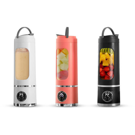 Mixeur portable sans fil, bouteille rechargeable USB, 450ml, lames en acier.  Couleur: Blanc