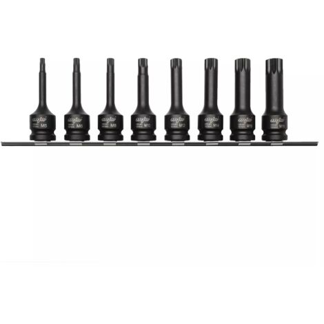 MJW Jeu de douilles à impact 1/2" SPLINE sur rail long
