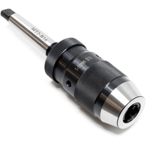 MK2-B16 Bohrfutter mit 16 mm Spannbereich, integriertem Morsekonus und Futteradapter.