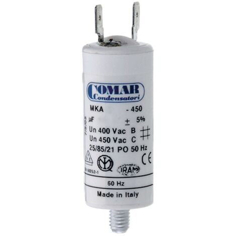 MKA-Kondensator 60uF 5% 450V Ø5x12cm mit M8-Spitze und Konek-Doppelfaston