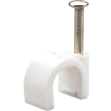 MKC graffetta fissacavo con chiodo bianco diametro 7mm x100Pz