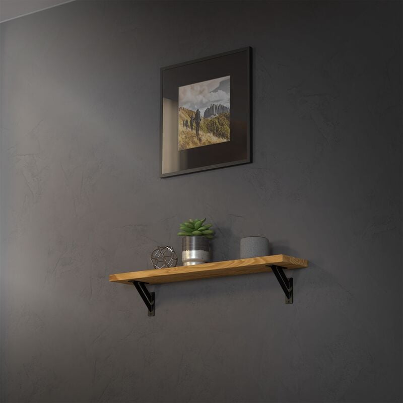 Image of Ml-design - 2 Pezzi Reggimensola a Muro 240x240 mm Nero Alluminio Mensole Galleggianti a Parete Staffa a Muro Supporto Mensola Sospesa a Parete