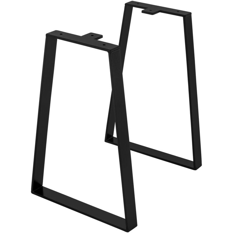 Ml-design - Lot de 2 Pieds de Table 28,5xH40,5 cm, Forme Trapèze, Noir, en Acier Peint par Poudrage, Design Industriel, Piètement de Meuble diy,
