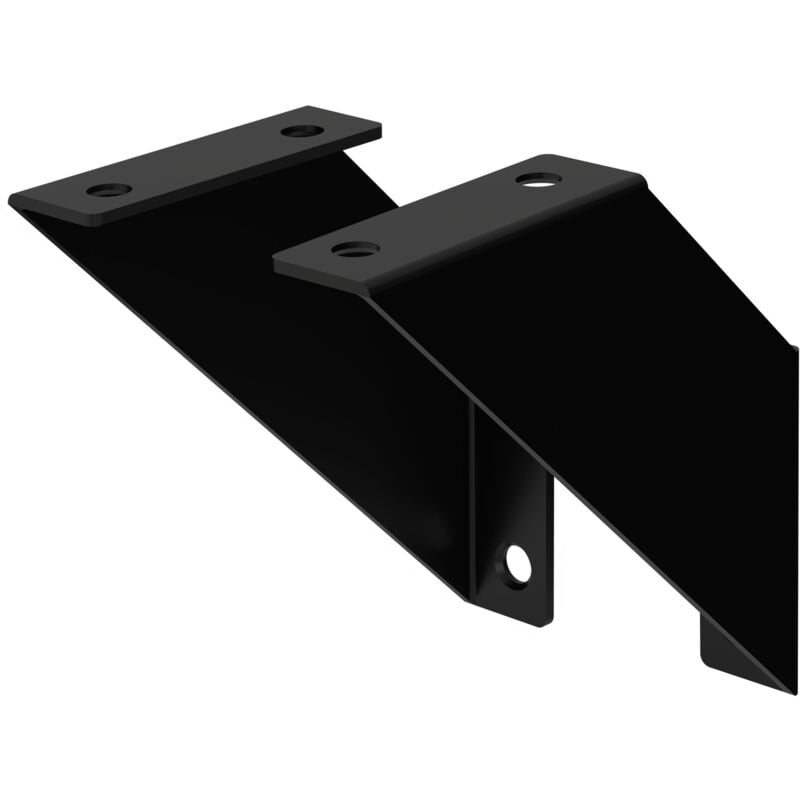 ML-Design Lot de 2 Supports d'Étagère Murale, 10 x 10 cm, en Métal, Noir, Style Industriel, Équerre Triangulaire, Convient aux Étagères Flottantes ou