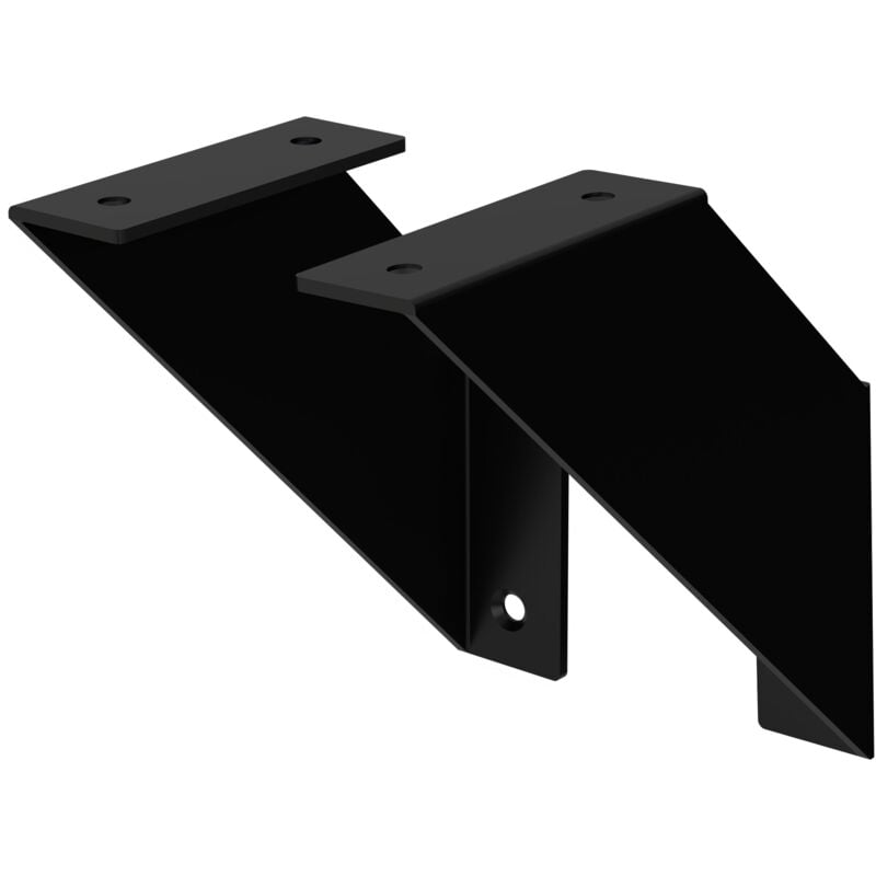 Ml-design - Lot de 2 Supports d'Étagère Murale, 15 x 15 cm, en Métal, Noir, Style Industriel, Équerre Triangulaire, Convient aux Étagères Flottantes