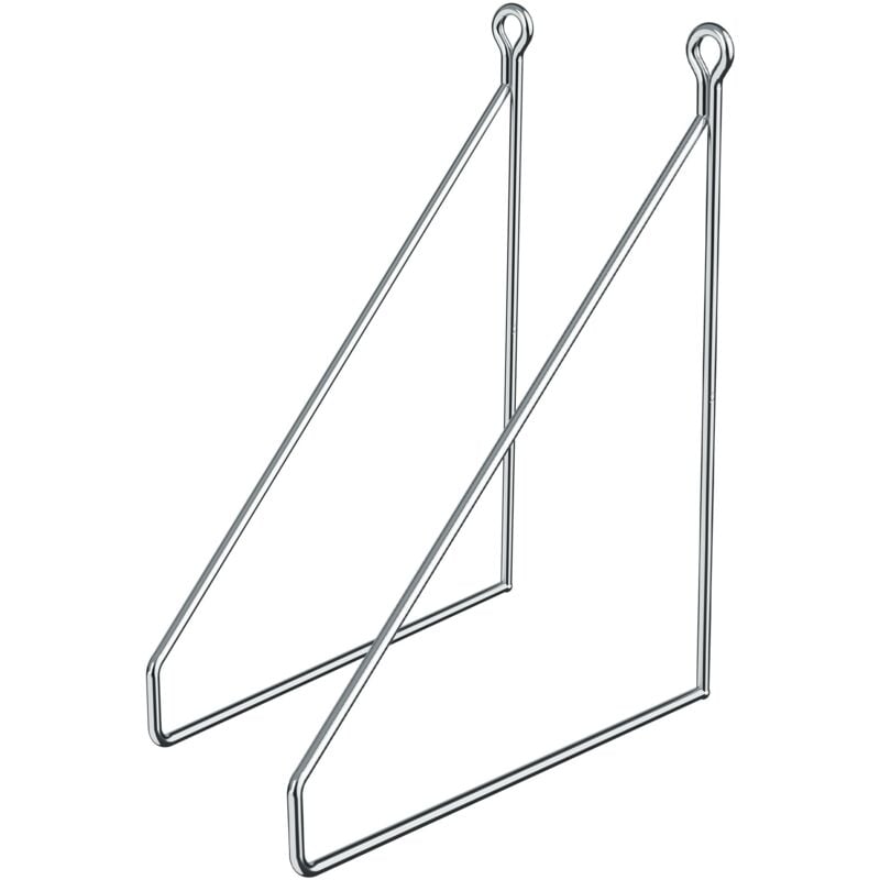 Ml-design - Lot de 2 Équerres d'Étagère 200 mm, en Métal, Argent, Style Industriel, Forme Triangulaire, Support Robuste de Fixation Murale, Triangle