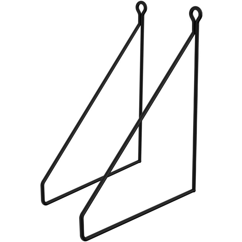 Ml-design - Lot de 2 Équerres d'Étagère 200 mm, en Métal, Noir, Style Industriel, Forme Triangulaire, Support Robuste de Fixation Murale, Triangle