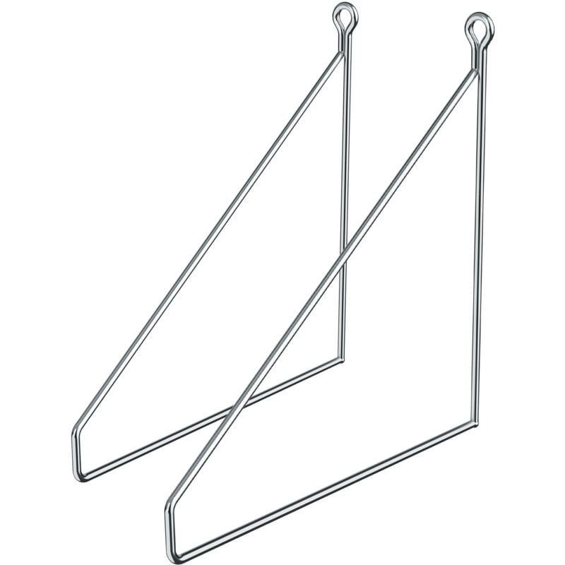 Ml-design - Lot de 2 Équerres d'Étagère 250 mm, en Métal, Argent, Style Industriel, Forme Triangulaire, Support Robuste de Fixation Murale, Triangle