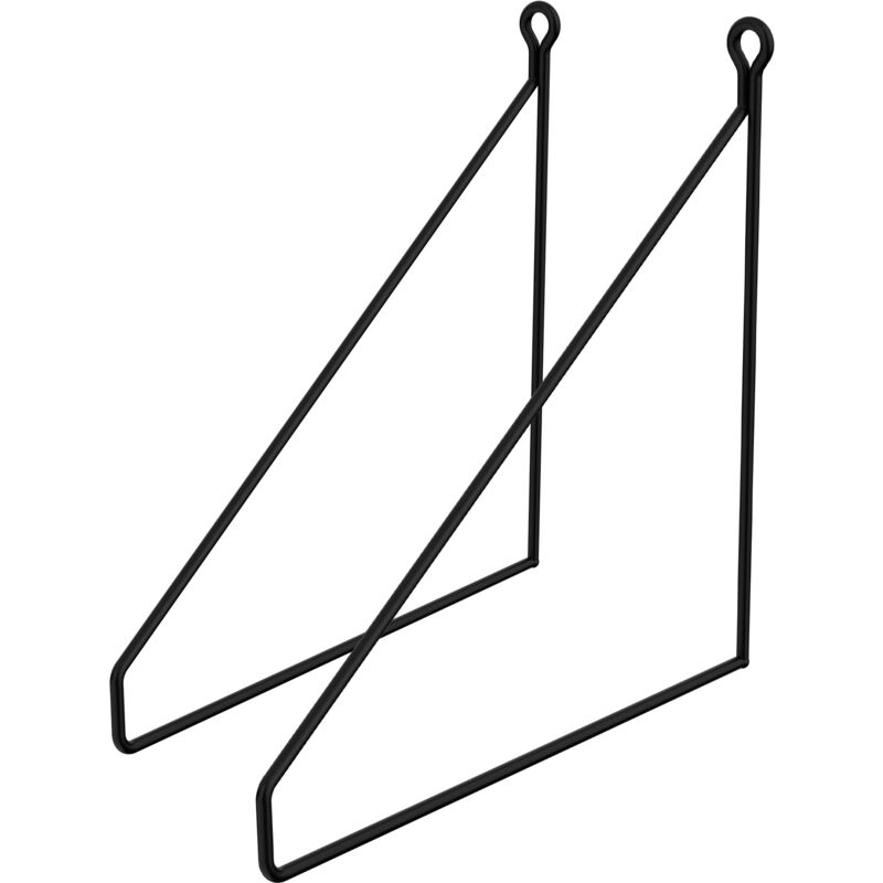 Ml-design - Lot de 2 Équerres d'Étagère 250 mm, en Métal, Noir, Style Industriel, Forme Triangulaire, Support Robuste de Fixation Murale, Triangle