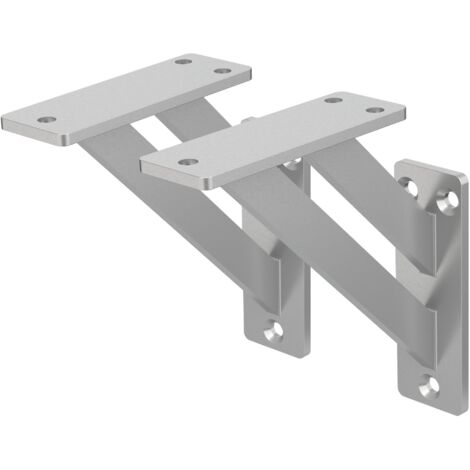 ML-Design 2 Stück Regalhalterung 120x120 mm, Silber, Aluminium, Schwebende Regalhalterungen, Regalwinkel, Wandhalterung für Regalbrett, Regalträger für Wandmontage, Wandregal Wandkonsole Regalstütze