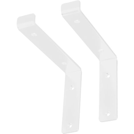 ML-Design 2 Stück Regalhalterung, 20x4x14,5 cm, Weiß, Metall, 8 Zoll Regalhalterungen, Industrielle Regalwinkel, Regalträger für Wandmontage, 90 Grad Wandhalterung, L-Form Wandregal, inkl. Schrauben