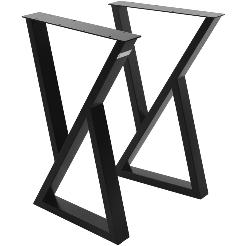 Ml-design - 2 Stück Tischbeine 40xh71cm, Tischkufen X-form, Aus Stahl Pulverbeschichtet, Schwarz, Industriedesign, Kufengestell Für