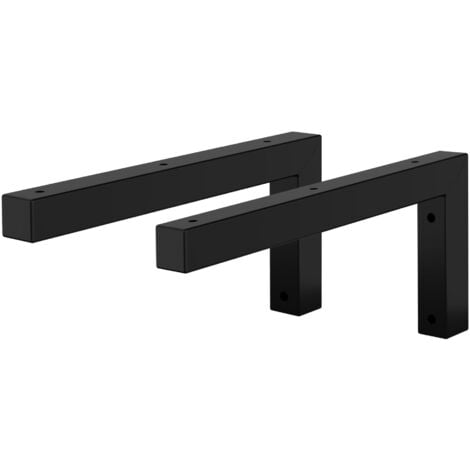 ML-Design 2er Set Wandkonsole Winkel L-Form für Waschtisch, 300x150 mm Schwarz Stahl, Design Waschtischhalterung, Wandhalterung für Waschtischplatte Waschbecken, Konsolenträger Regalträger Regalhalter