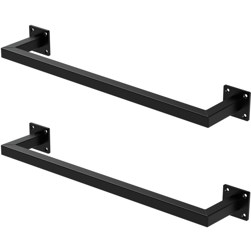 Ml-design - 2x Tringle à Vêtements d'Angle, P12xL60 cm, Noir, Acier Inoxydable, Tringle de Penderie Forme de u, Portemanteau à Montage Mural,