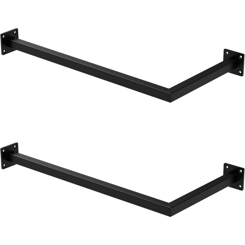 ML-Design 2x Tringle à Vêtements d'Angle, P30xL60 cm, Noir, Acier Inoxydable, Tringle de Penderie Forme de L, Portemanteau à Montage Mural,