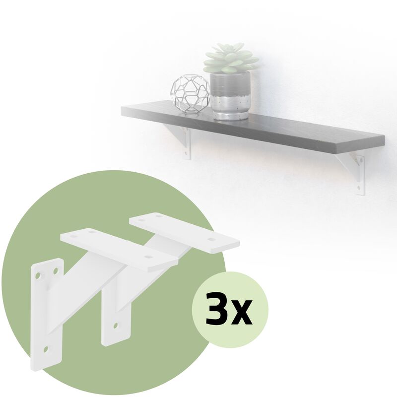 Ml-design - 6 Pièces Support d'Étagère, 120 x 120 mm, Blanc, en Aluminium, Robuste, Style Industriel, Support Mural pour Étagère Console Murale