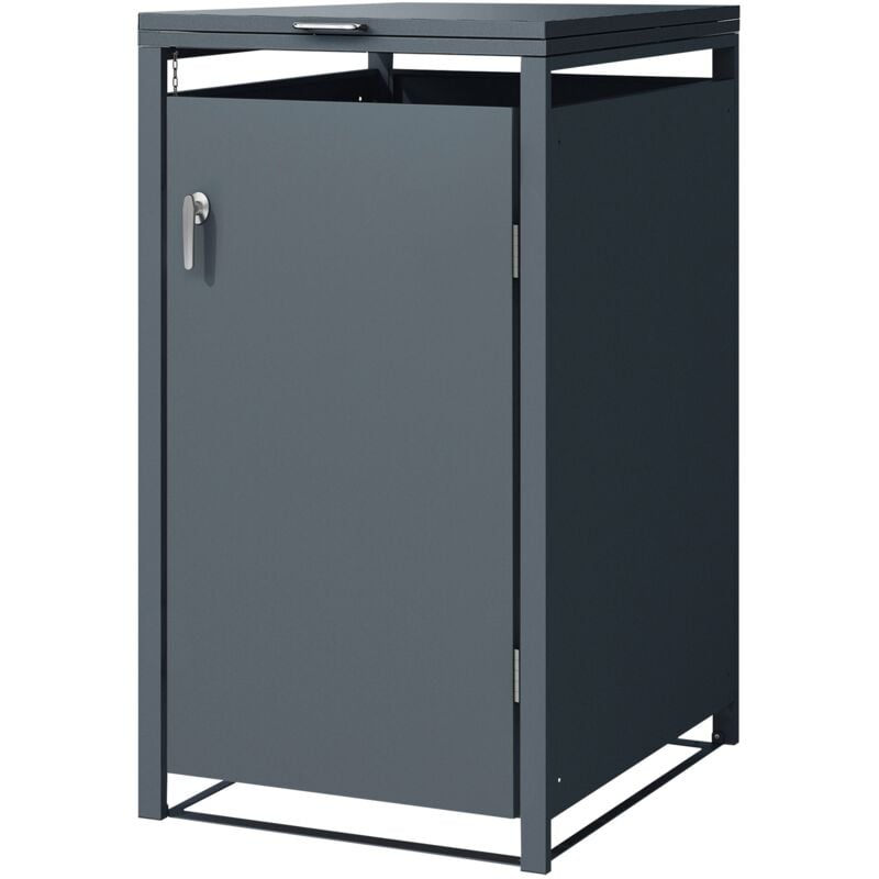 Ml-design - Abri pour Poubelle, pour 1 Conteneur à Ordures, 240L, 68x80x116,3cm, en Acier, Anthracite, Conteneur avec Couvercle Rabattable, Porte à