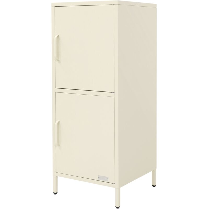 Ml-design Aktenschrank 40x101, 5x40 Cm, Creme, Aus Stahl, Büroschrank Mit 2 Türen Und Verstellbaren Regalböden, Mehrzweckschrank Metallschrank
