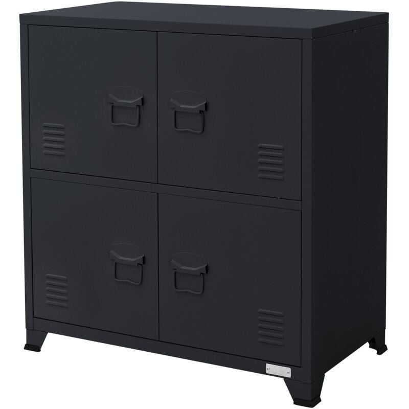 Ml-design - Armoire de Classement Anthracite, 75x40x80,5 cm, Acier, Armoire de Bureau sur 4 pieds, Vestiaire à 4 portes, 2 Compartiments Intérieurs,