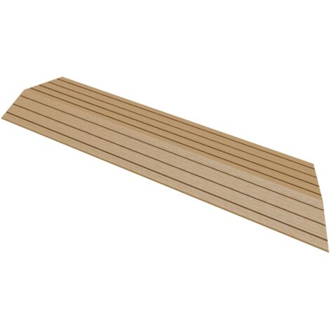 ML-Design Bordure de Finition WPC Coin Droit Teck pour Dalles de Sol Clipsable, 38x2x7,5 cm, Aspect Bois, Cornière de Terrasse Striée, Bords de Carreaux Antidérapantes, Baguette d'Angle