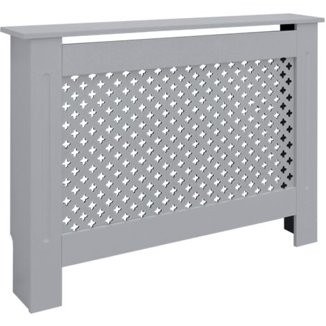 Ml-Design – Cache-radiateur moderne 112x19x82 cm – MDF gris avec motif nid d'abeille – Étagère décorative murale pour salon et chambre